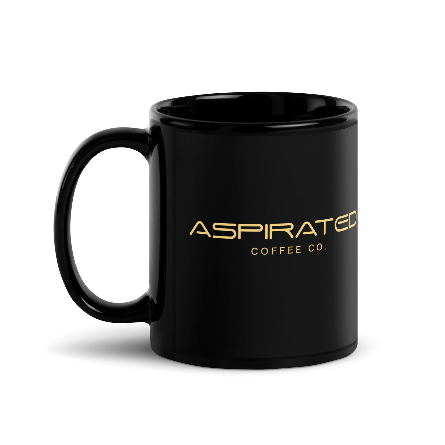 Black Glossy Mug w/ Gold Lettering