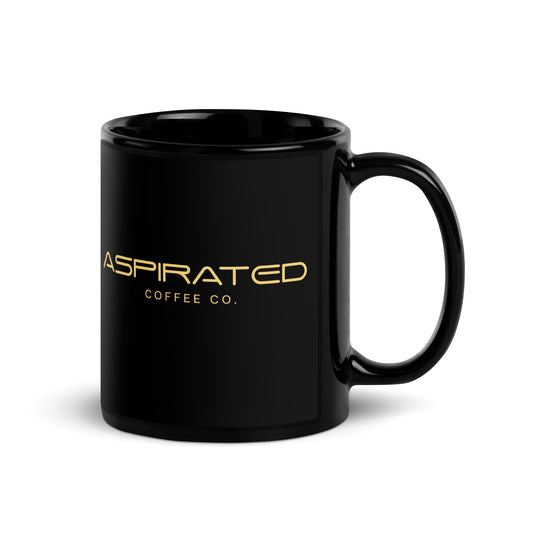 Black Glossy Mug w/ Gold Lettering