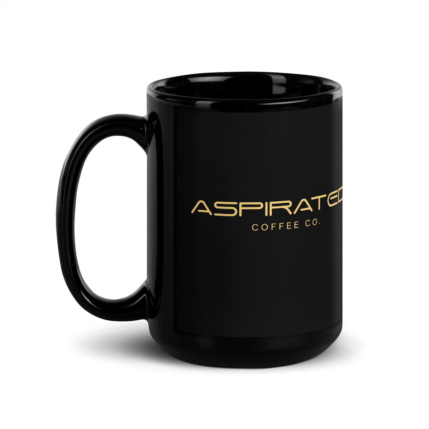 Black Glossy Mug w/ Gold Lettering