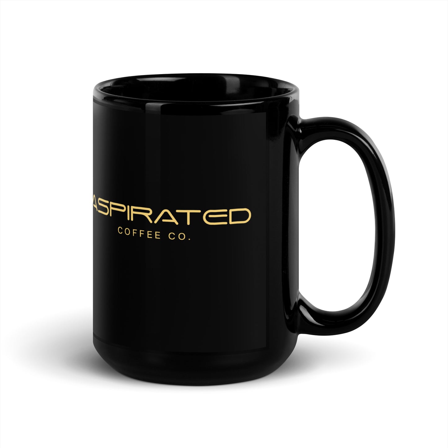 Black Glossy Mug w/ Gold Lettering