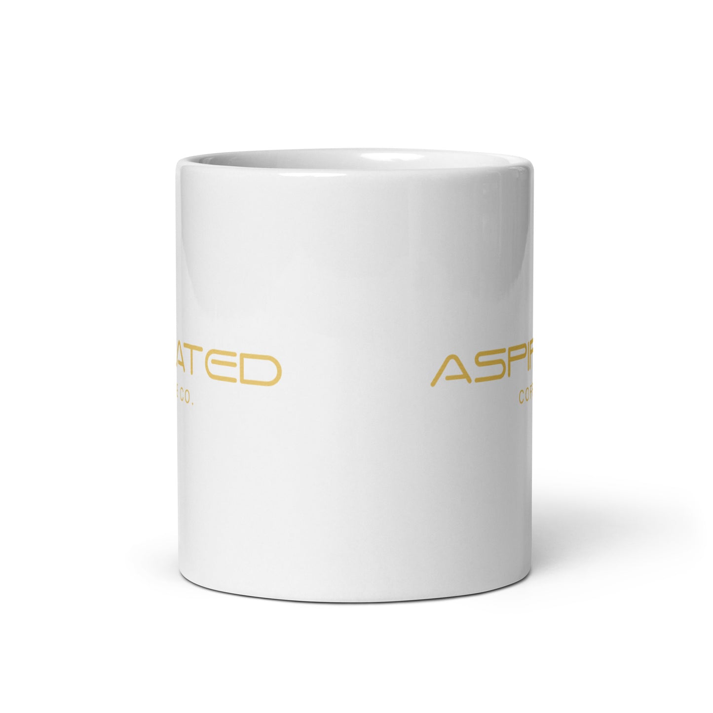 White Glossy Mug w/ Gold Lettering