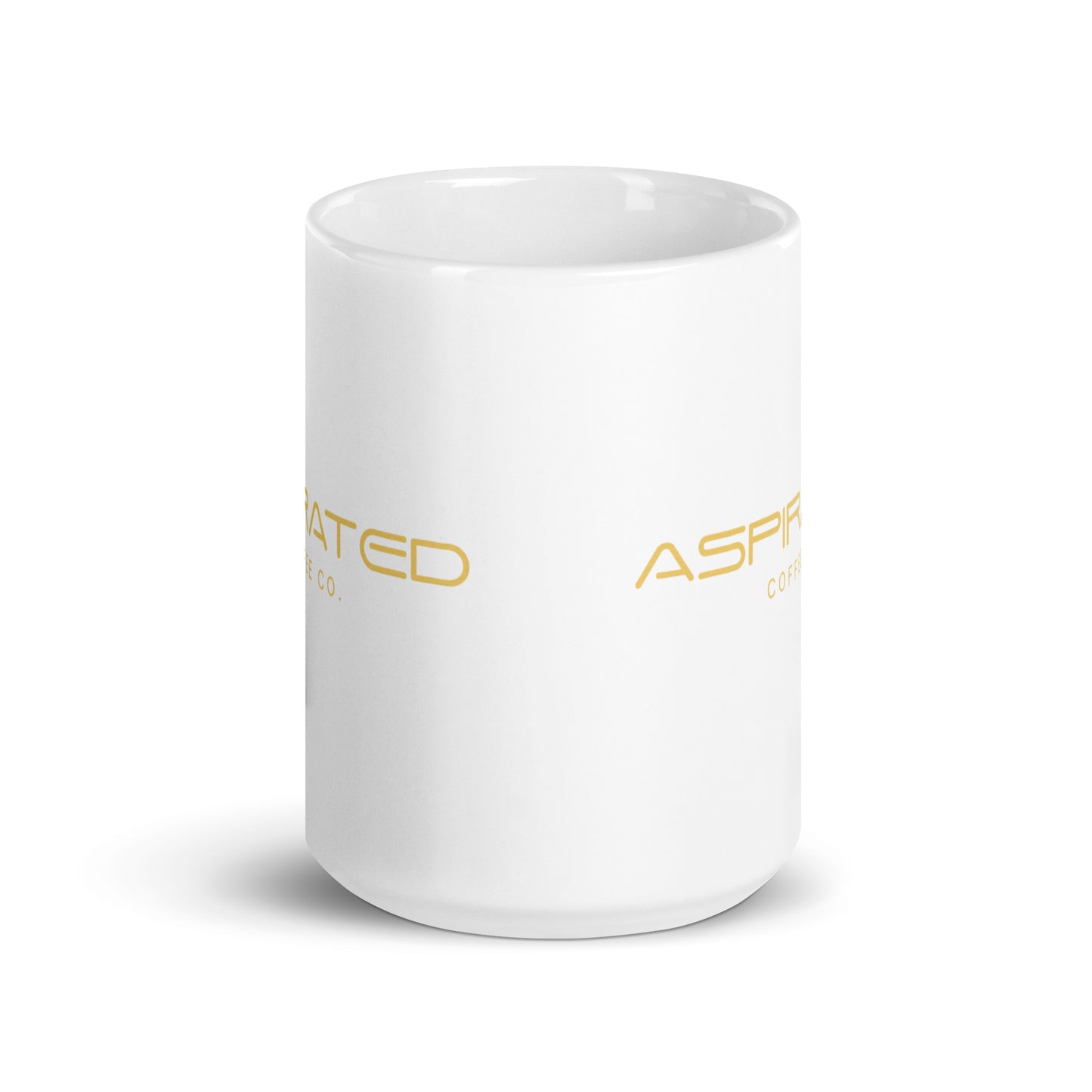 White Glossy Mug w/ Gold Lettering